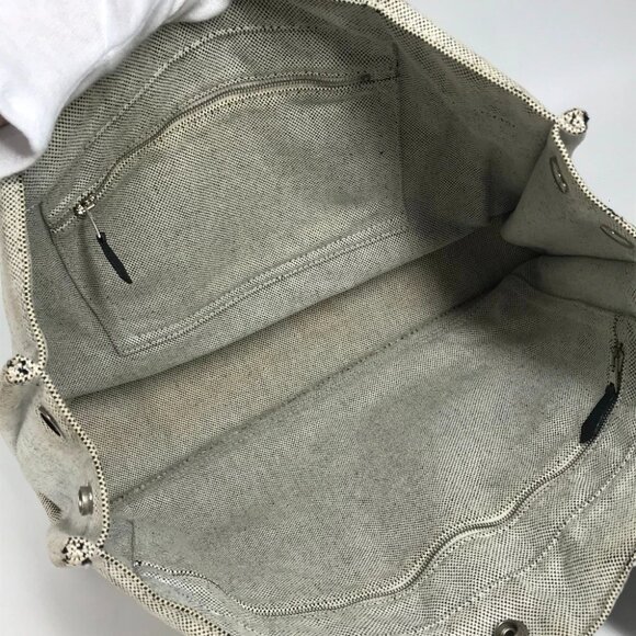 HERMES Sac Arne MM Bag Shoulder Bag Tote Bag Hand Bag cotton Black - Picture 15 of 16